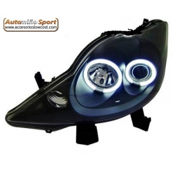 FAROIS ANGEL EYES CCFL / PEUGEOT 107 / 05+ FUNDO PRETO