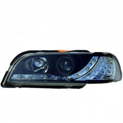 FAROS LUZ DIURNA LED S/V40,96-00- CRISTAL CLARO/NEGRO.