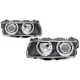 FARÓIS ANGEL EYES / BMW E38 /  98-01 FUNDO CROMADO
