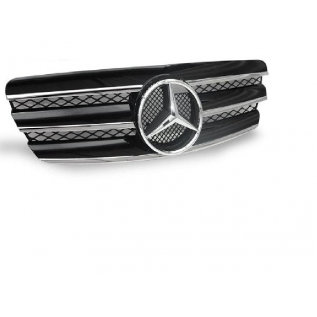 GRELHA FRONTAL TIPO AMG / MERCEDES E W211 / 02-06 CROMADA PRETA