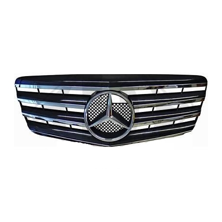 GRELHA FRONTAL TIPO AMG / MERCEDES E W211 / 06-09 CROMADA PRETA