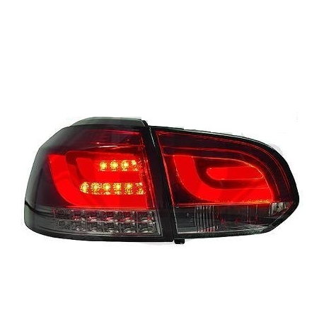 FAROLINS TRASEIROS LED / VW GOLF 6 MK VI / 08-12 VERMELHO ESCURECIDO