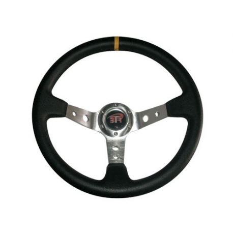 VOLANTE TIPO OMP CINZA / PRETO