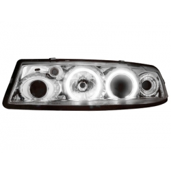 SET FAROS CALIBRA, 90-98 H1+H1 PARA SISTEMA AUTORREGULACION DE FAROS, CRISTAL CLARO/ CROMADO