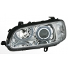 FARÓIS COM ANGEL EYES OPEL OMEGA B  94-99. FUNDO CROMADO.
