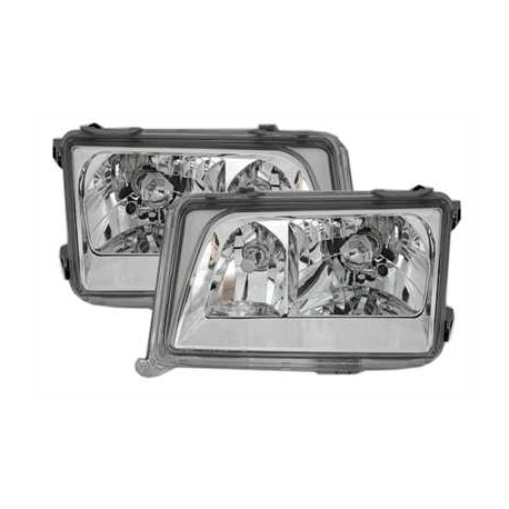 FAROIS MERCEDES CLASSE E W124. FUNDO CROMADO