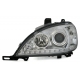 FAROIS LED LUZ DIURNA E PROJETOR MERCEDES ML W163- 98-01. FUNDO CROMADO.