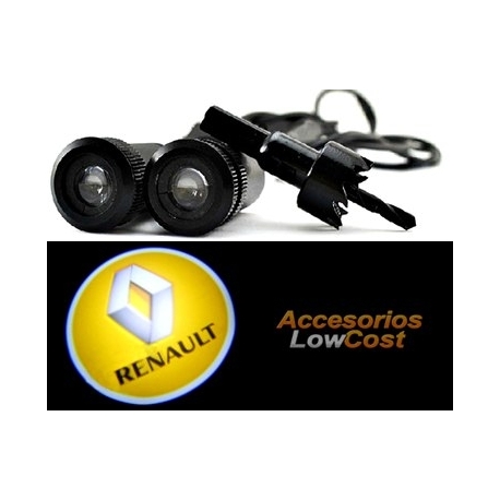 KIT DE DOS PROYECTORES LED LOGO RENAULT PARA PUERTAS DEL COCHE.