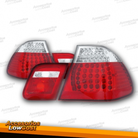 FAROLINS TRASEIROS LED / BMW E46 / 01-05 VERMELHO BRANCO