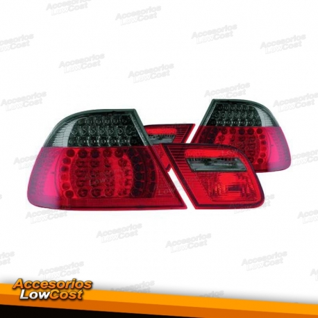 PILOTOS TRASEROS LED E46 BERLINA 01-05 CRISTAL CLARO ROJO NEGRO