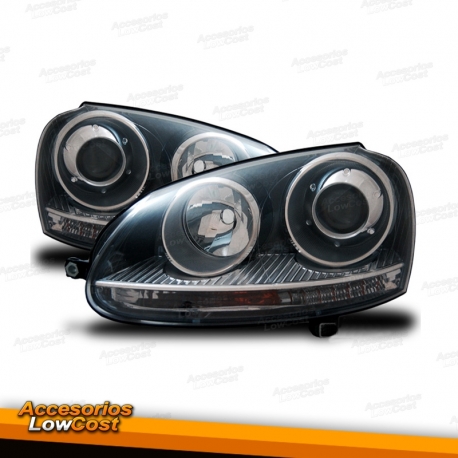 FAROS GOLF 5, 03-08, CRISTAL CLARO/NEGRO. MODELO GTI