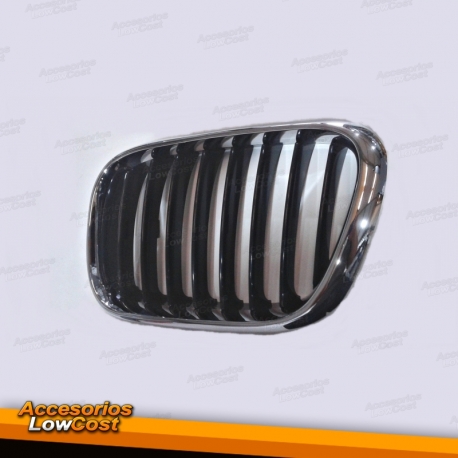 GRELHA FRONTAL ESQUERDA / BMW X5 / 99-03 PRETO CROMADO