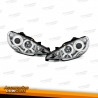 FARÓIS ANGEL EYES CCFL / PEUGEOT 206 H1 / 98-02 FUNDO CROMADO