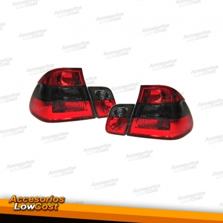 FAROLINS TRASEIROS / BMW E46 / 98-01 VERMELHO PRETO