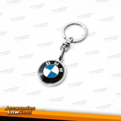 LLAVERO BMW REDONDO EN METAL CROMADO