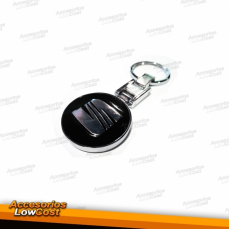 LLAVERO METALICO SEAT CROMO / NEGRO