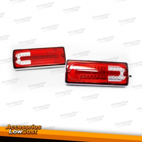 FAROLINS TRASEIROS LED / MERCEDES CLASSE G W263 / VERMELHO CROMADO