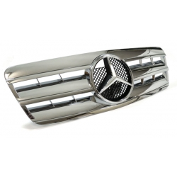 PARRILLA DELANTERA CROMADA PARA MERCEDES CLK W208 COUPE Y CABRIO (1996-4/2002).