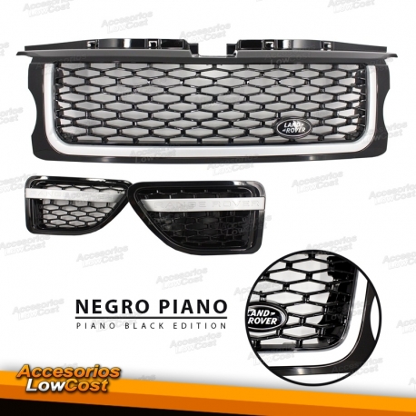 GRELHAS FRONTAL + LATERAL PIANO BLACK EDITION / RANGE ROVER SPORT / 06-09