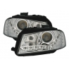 FARÓIS LUZ DIURNA AUDI A3 8P (5/03-6/08). FUNDO CROMADO