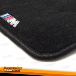 TAPETES VELUDO COM SIMBOLO M / BMW SERIE 5 E34 / CONTORNO PRETO