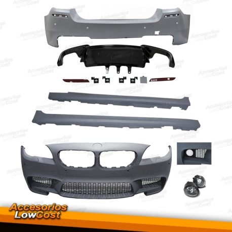 KIT CARROCERIA LOOK M5 BMW SERIE 5 F10 10-17 CON PDC Y LAVAFAROS