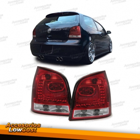 FAROLINS TRASEIROS LED / VW POLO 9N3 / VERMELHO BRANCO