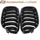 REJILLA FRONTAL DOBLE COSTILLA BMW E90/91, 05-08, NEGRO BRILLANTE.