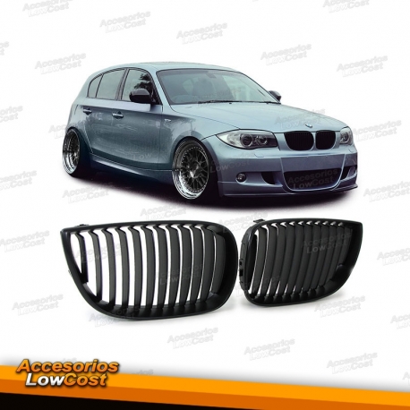 GRELHAS FRONTAIS / BMW SERIE 1 E81 / E87 04-07 / PRETO REBORDO FINO
