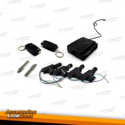 KIT UNIVERSAL DE CIERRE CENTRALIZADO CON 4 MOTORES Y 2 MANDOS CON LLAVE PLEGABLE