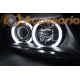 FAROS OJOS DE ANGEL CCFL BMW E90, 05-08 CRISTAL CLARO/ NEGRO, 4 PUERTAS