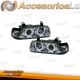 FAROIS ANGEL EYES CCFL / BMW E36 SEDAN 4P / 92-98 FUNDO CROMADO