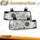 FAROS OJOS DE ANGEL CCFL BMW E36, 92-98 H1+H1,, CRISTAL CLARO/ CROMADO, 4 PUERTAS