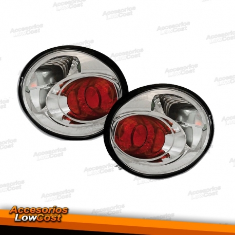 PILOTOS TRASEROS PARA VW BEETLE 98-05  CROMO -  ROJO