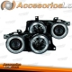 FARÓIS ANGEL EYES / BMW E34 / E32  88-95 / PRETOS