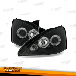 FAROIS ANGEL EYES FORD FOCUS 98-01. FUNDO PRETO