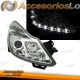 FAROIS OPEL CORSA D LUZ DIURNA LED 06-10. FUNDO CROMADO.