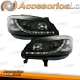 FARÓIS LUZ DIURNA LED OPEL ZAFIRA 99-05. PRETO / CROMADO