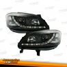FARÓIS LUZ DIURNA LED OPEL ZAFIRA 99-05. PRETO / CROMADO