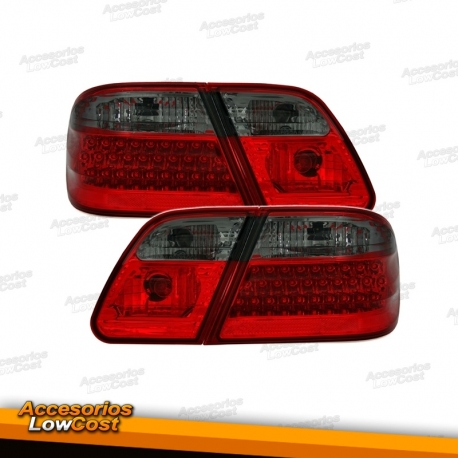 PILOTOS LED PARA MERCEDES CLASE E W210 95-02, ROJO/AHUMADO