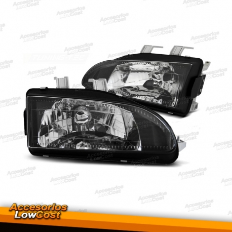 FAROS HONDA CIVIC 91-95 CRISTAL CLARO/NEGRO H4