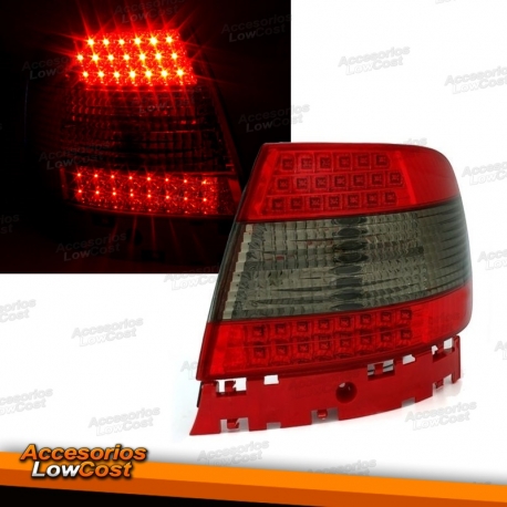 FAROLINS TRASEIROS LED / AUDI A4 B5 / VERMELHO ESCURECIDO