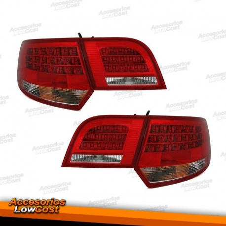 FAROLINS TRASEIROS LED AUDI A3 SPORTBACK VERMELHO / BRANCO