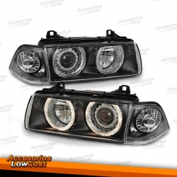 FAROIS ANGEL EYES / BMW E36 BERLINA / 90-99 FUNDO PRETO