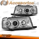 FARÓIS ANGEL EYES / AUDI 80 / 91-94 FUNDO CROMADO