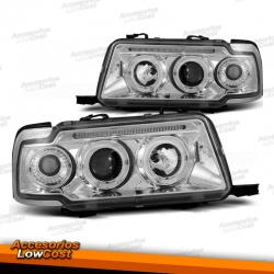 FAROS OJOS DE ANGEL AUDI 80,91-94- CRISTAL CLARO/CROMADO.