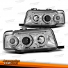 FARÓIS ANGEL EYES / AUDI 80 / 91-94 FUNDO CROMADO