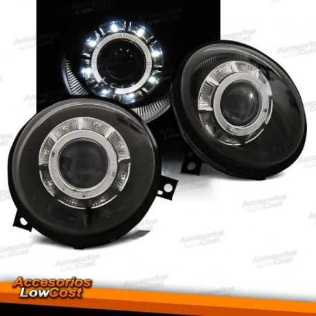 FAROIS COM LUZ DIURNA LED / VW LUPO / 98+ FUNDO CROMADO