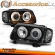 FARÓIS ANGEL EYES / VW POLO / 99-01 FUNDO PRETO