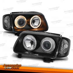 FAROIS ANGEL EYES / VW POLO / 99-01 FUNDO PRETO